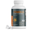 Bronson Vitamin D3 10.000iu (250mcg) 1 års leverans för hälsosam muskelfunktion och immunstöd, icke-GMO, 360 tabletter