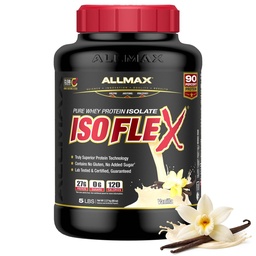 ALLMAX Nutrition - ISOFLEX Whey Protein Powder, Whey Protein Isolate, 27g Protein, Vanilla, 5 pund