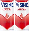 Visine Red Eye Comfort Redness Relief Eye Drops för att hjälpa till att lindra röda ögon på grund av mindre ögonirritationer snabbt, Tetrahydrozoline HCl, 0,5 fl. oz (Pack of 2)