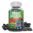 Shilajit Gummies med irländska Sea Moss Black Seed Oil Ashwagandha Ginger Elderberry Vitamin D3 Chlorophyll Turmeric Bladderwrack Advanced Strength Formula Resin Shilajit för Män & Kvinnor