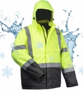 Toolant 100% vattentäta säkerhetsjackor för män, Hi Vis Reflective Work Jackets, Construction Rain Coats för kallt väder
