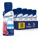 Säkerställ Liquid Clear Nutrition Drink, 0g fett, 8g protein, Blueberry Pomegranate, 10 Fl Oz (Pack of 12), flaska, glutenfri