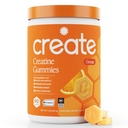 Skapa kreatinmonohydrat Gummies för män och kvinnor, öka fokus, styrka och uthållighet, anti-smältande formel, Vegan, glutenfri, icke-GMO, 1,5 g kreatin per Gummy (Orange, 90 ct)