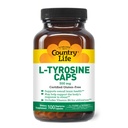 Country Life L-Tyrosine 500mg med vitamin B6 Supplement - Certified Gluten-Free, Vegetarian, Kosher, ökar fokus och energi, stöder hjärnhälsa, förbättrar mental klarhet, icke-GMO - 100 kapslar