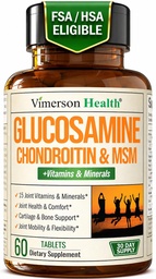 Glukosamin Chondroitin MSM Supplement - Avancerade gemensamma kosttillskott för män och kvinnor w / glukosaminsulfat 1000mg, Chondroitin Sulfate & MSM, vitamin B12 och mer för gemensam hälsa - FSA Berättigade