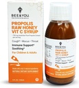 BEE and You Propolis Extract Cough Syrup w/Vitamin C, Soothing Honey, Natural Immune Support, Sore Throat Relief, Antioxidants, for Kids & Adults, 5 Fl Oz, for Men and Women