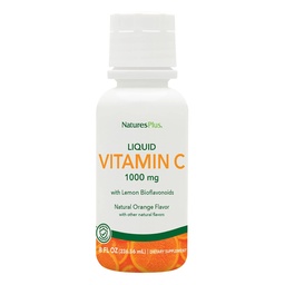NaturesPlus Liquid Vitamin C - 1000 mg, 8 fl oz - med citronbioflavonoider - Vegetarisk, Glutenfri - 8 portioner