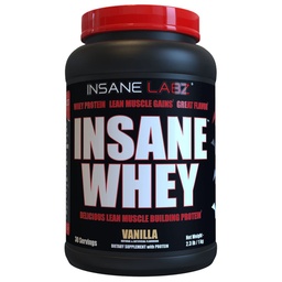 Insane Labz Insane Whey,100% Muscle Building Whey Protein, BCAA Amino Profile, Mass Gainer, Meal Replacement (Vanilla, 30 portioner)