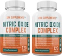 2 flaskor Nitric Oxide Complex 3500mg Per Servering L-Arginine HCL AAKG AKG Alpha Ketoglutarate Citrulline Malate 240 Total Capsules