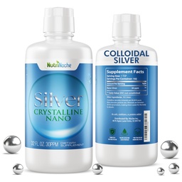 NutriNoche Colloidal Silver Mineral Liquid Supplement - 30 ppm - 32 Ounces - kolloidala mineraler