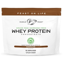 Muscle Feast Grass-Fed Whey Protein Concentrate Powder, All Natural, Hormone Free Pasture Raised Whey Protein Powder för kvinnor och män, Clean, Non-GMO & Gluten Free Whey Concentrate - Chocolate, 2lb