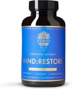 MIND:RESTORE Premium Nighttime Nootropic Supplement | Brain Nutrition for Memory and Sleep | 9 Premium Ingredients | L Theanine Lions Mane Choline Magnesium L Threonate Vitamin B6 Bacopa Monnieri