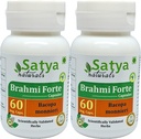 Brahmi Forte Capsules 500 mg. 60 Veg. Capsule | Brahmi (Bacopa Monnieri) Extract Capsules för män och kvinnor | Ayurvedic Herbal Supplement / läkemedel | 10:1 Forte (2 flaskor av 60 kapslar)