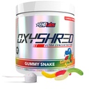 EHP Labs OxyShred Pre Workout Powder - Preworkout Powder med L Glutamine & Acetyl L Carnitine, Energy Boost Drink - Gummy Snake, 60 portioner
