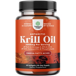 Antarctic Krill Oil 2000mg Softgels Per Serving - Omega 3 Krill Oil Supplement med EPA DHA & Astaxanthin (60 greve av 1)