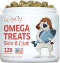 Laxolja för hundar - Wild Alaskan Fish Oil för hundar - Omega 3 för hundar - Itch Relief för hundar - Dog Joint Health - Dog Allergy Relief- Dog Itch Relief - 120 Dog Fish Oil Soft Chews