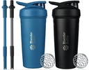 BlenderBottle Strada Shaker Cups med Silicone Straws, (2 24-åriga flaskor och 2 rader)