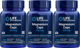 Livslängd Magnesium 500 mg, 100 vegetariska kapslar (Pack of 3)