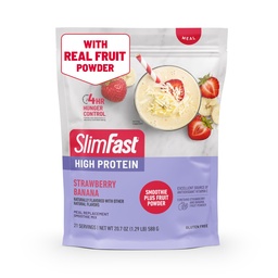 SlimFast High Protein Smoothie Mix Plus Fruit Powder, High Protein Meal Replacement Powder, Fiber, Vitamin C, 21 Servings, 1,29 Pounds, Strawberry Banana (Packaging May Vary)