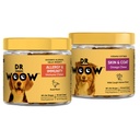 Pre, Pro, PostBiotic+ Salmon SkinHealth Soft Chew Supplement Bundle - Dog Vitamins, Zink, Biotin, Probiotika, Omega 3 Fish Oil och Wild Alaskan Salmon Oil, Cure Itchy Skin