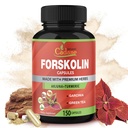 Cadane Forskolin Supplements - 5in1 med gurkmeja Curcumin, Arjuna, Garcinia Cambogia och Green Tea - 5 månaders leverans - 150 kapslar