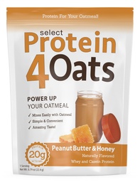 PEScience Protein4Oats, Protein Powder för att göra fantastiska provsmakning Protein Oatmeal, med Whey och Casein, Gluten Free, Peanut Butter och Honey, 12 portioner