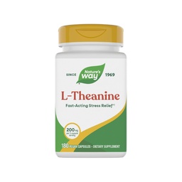 Naturens sätt L-Theanin, stressstöd*, främjar avkoppling*, 200 mg per 2-Capsule Servering, Vegan, 180 kapslar