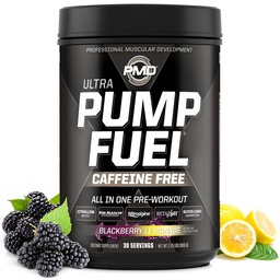 PMD Sport Pump Fuel Ultra Caffeine Free - Premium Pre Workout Powder & Muscle Pump, Större Fokus, Uthållighet & Återhämtning, Premium Kreatin, Arginine & Beta Alanine - BlackBerry Lemonade (30 portioner)