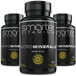 (3 flaskor) 15mg Zink Glycinate från Albion® 6 Essential Trace Bisglycinate Minerals, Manganese, Boron, Chromium, Selen, Molybdenum Supplement 90 Plant-Based Vegan Capsules