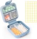 Dynippy Daily Pill Organizer 5 Compartments Portable Moisture Proof Small Pill Case för Pocket Purse Travel Pill Box Portable Medicine Vitamin Fish Oil Holder Container (Blå)