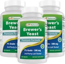 Bästa Naturals, Brewers Yeast, 7-1/2 Grains med vitamin B1, Vitamin B2, 1000 mg 240 tabletter (240 greve av 3))