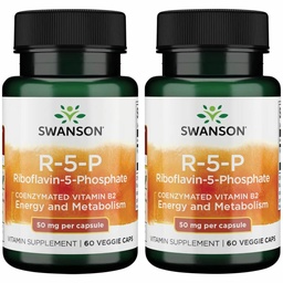 Swanson R-5-P Riboflavin-5-Phosphate Vitamin B2, 60 Capsules, 2 Pack