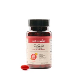NatureWise CoQ10 100mg + Black Pepper Softgels - High Absorption Coenzyme Q10 + Black Pepper - Antioxidant för hjärthälsa + cellulär energi - Vegan, icke-GMO, Glutenfri - 90 greve[90-dagars leverans]