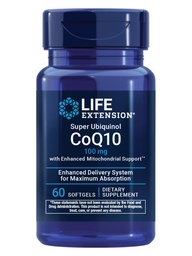 Life Extension Super Ubiquinol CoQ10 med förbättrad Mitochondrial Support, Potent Heart Health & Cellular Energy Production Support, Ultra-absorbable, Gluten-Free, Non-GMO, 100 mg, 60 softgels