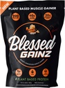 BLESSED Gainz Vegan Protein Powder Mass Gainer - 40g Plant Based Protein Powder - Meal Replacement Shake med Pea Protein Powder - Vegan Protein Shake - 40 portioner (Peanut Butter)