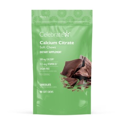 Celebrate Vitamins Bariatric 500mg Calcium Citrate Soft Chews med 500 IE Vitamin D3 - Essential för gastric bypasspatienter och benhälsa - Sugar & Gluten Free, Chocolate (90 Chews)