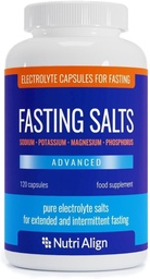 Nutri-Align Fasting Salts Fasting Electrolytes Advanced, 120 kapslar | Rena elektrolyter för fasta - Intermittent & Extended Fasting | Sodium Potassium Magnesium Electrolytes | Sugar & Filler Free