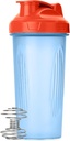 Mr Pen- Shaker Bottles för proteinblandningar, 28 oz, 1 Pack, Blå med Orange Top, Protein Shaker Bottle med Wire Whisk Ball, Blender Bottle