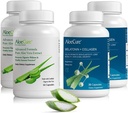 AloeCure Organic Aloe Vera Capsules Pack - 4 Stycken - 2 x Melatonin + Collagen, 2 x Aloe Vera Capsules