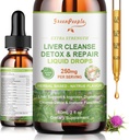 GREENPEOPLE Liver Cleanse Detox & Repair Drops - Liver Supplement w/Milk Thistle Silymarin, Artichoke & Dandelion for Liver Detox & Support- 16x Potent Herb-Nutrients - 2Fl Oz Natural Flavor