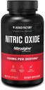 Jacked Factory Essentials Nitric Oxide Booster - Patented Bonded L-Arginine Silicate 1500mg Pre Workout Supplement för muskeltillväxt, pumpar, vaskularitet och energi - 90 Veggie Pills