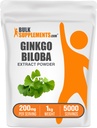 BulkSupplements.com Ginkgo Biloba Extract Powder - från Ginkgo Biloba Leaf, Antioxidant Source, Herbal Supplement - Gluten Free, 200mg per Servering, 1kg (2,2 lbs) (Pack av 1)