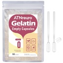 Storlek 0 Tomma Gelatin kapslar med 2 Micro Spoons - 100 greve tomma Clear Capsule - Gel Pill kapslar för pulver tillskott