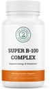 Super B-100 Complex - Hög styrka B-vitaminkomplex med B-6, B-12, Folat, Niacin, Biotin, Kolin, Inositol och PABA för energi, metabolism, hjärna och nervstöd