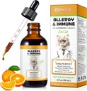 Allergy Relief Drops for Cats, Cat Allergy Immune Booster Treatment for Seasonal Allergies & Digestive, Healthy Liver & Immune System, Cat Herb Supplement with Vitamin C, Chicken Flavor - 60ml/2fl.oz