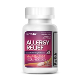 HealthA2Z Fexofenadine Hydrochloride 180mg, Antihistamin för allergi lättnad, 24-timmars antihistamin för allergi lättnad (30 greve av 1)