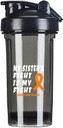 Leukemi Cancer Awarenes 18 Ounce Shaker Bottle Drink Mixer Leak-proof Pre Workout Protein Shakes Meal Replacement Shakes Bottles 500ML/18 Oz Black