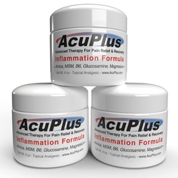 AcuPlus - Advanced Pain Relief Topical Anti Inflammatory Cream to Soothe Muscle & Joint Pain - Arthritis, Bursitis, & Tendonitis - Fast-Acting Formula with Natural Ingredients - 4 uns. vardera, Pack av 3