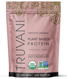 Truvani Vegan Pea Protein Powder | Vanilla Chai | 20g Organic Plant Based Protein | 20 portioner | Keto | Gluten & Dairy Free | Low Carb | No Added Sugar