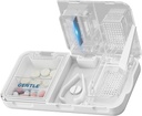 CFMOUR 3-i-1 Pill Cutter Splitter för små och små piller, Crusher, Grinder för stor, daglig användning, säkert skär piller, vitaminer, tabletter, noggrann och enkel skärning, Travel Sized, White